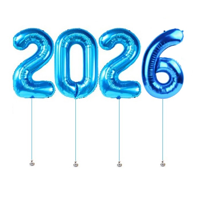 New Year 2026 Megaloon Blue Foil Balloon